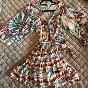 Taj by Sabrina. African print wrap dress. Size L